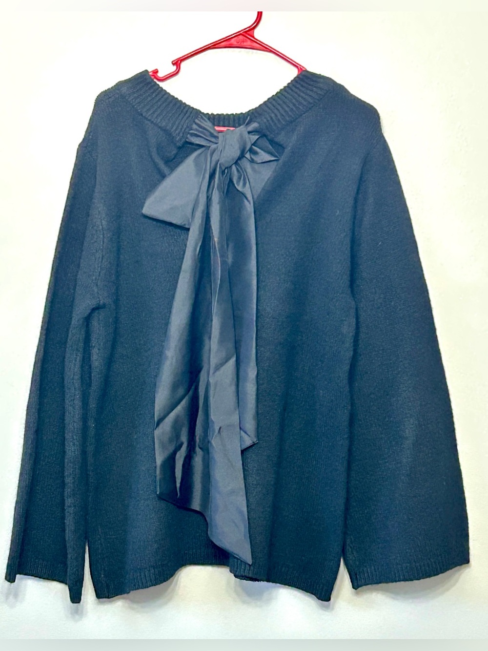 City Chic Black Bow Back Sweater Pullover Plus Size XS